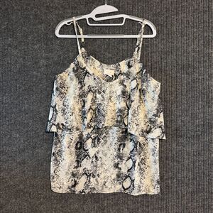 love ady Snakeskin Print‎ Tiered Strappy Blouse Size L